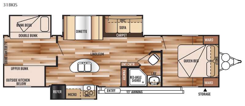 Floorplan - 2015 Forest River RV Salem 31BKIS
