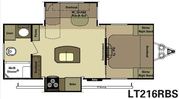Floorplan - 2015 Open Range RV Light LT216RBS