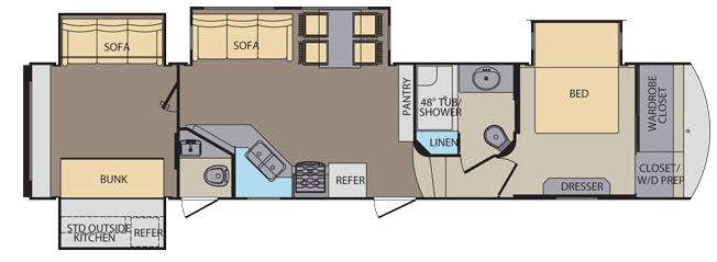Floorplan - 2015 Shasta RVs Phoenix 35BH
