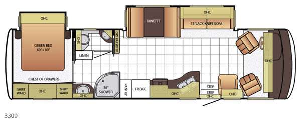 Floorplan - 2015 Newmar Bay Star Sport 3309