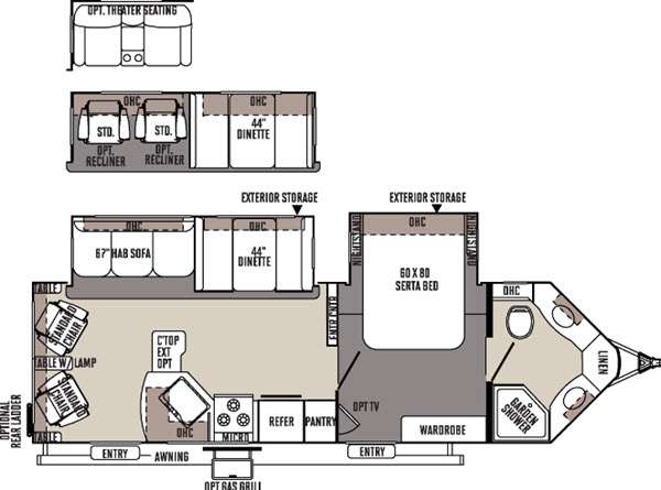 Floorplan - 2015 Forest River RV Rockwood Ultra V 2715VS