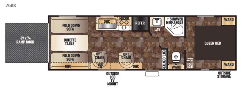 Floorplan - 2016 Forest River RV Cherokee Grey Wolf 26RR