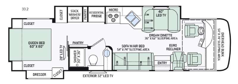 Floorplan - 2016 Thor Motor Coach Palazzo 33.2