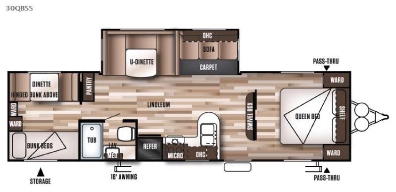 Floorplan - 2016 Forest River RV Wildwood 30QBSS