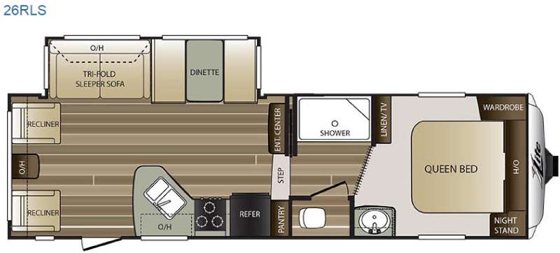 Floorplan - 2016 Keystone RV Cougar X-Lite 26RLS