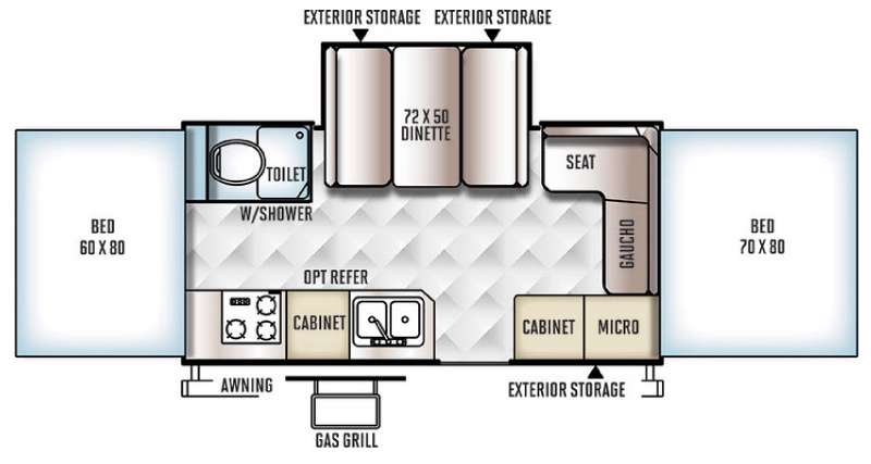 Floorplan - 2016 Forest River RV Flagstaff High Wall HW27SC