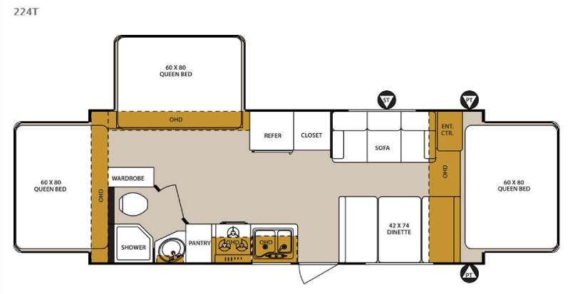 Floorplan - 2016 Forest River RV Surveyor 224T