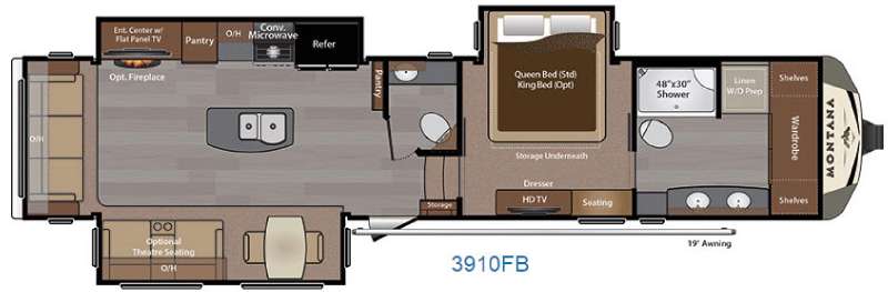 Floorplan - 2016 Keystone RV Montana 3910 FB