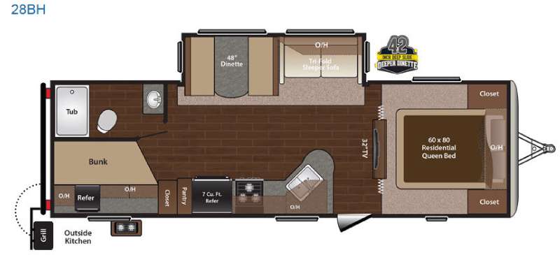 Floorplan - 2016 Keystone RV Sprinter Campfire Edition 28BH