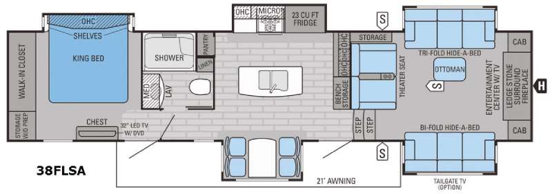 Floorplan - 2016 Jayco Pinnacle 38FLSA