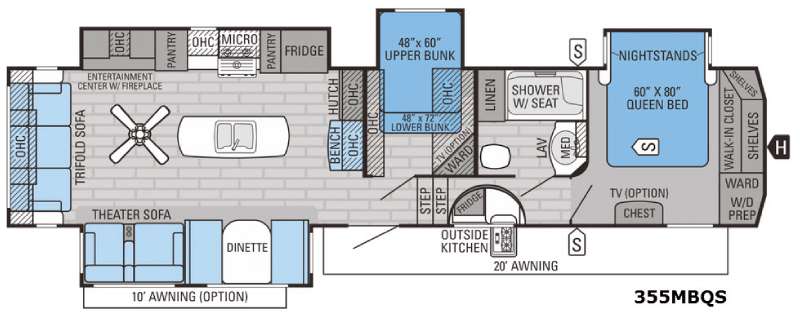 Floorplan - 2016 Jayco Eagle 355MBQS