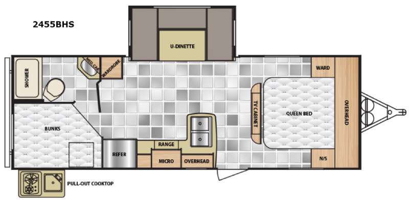 Floorplan - 2016 Winnebago Industries Towables Minnie 2455BHS
