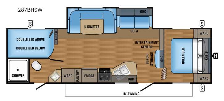 Floorplan - 2017 Jayco Jay Flight SLX 287BHSW