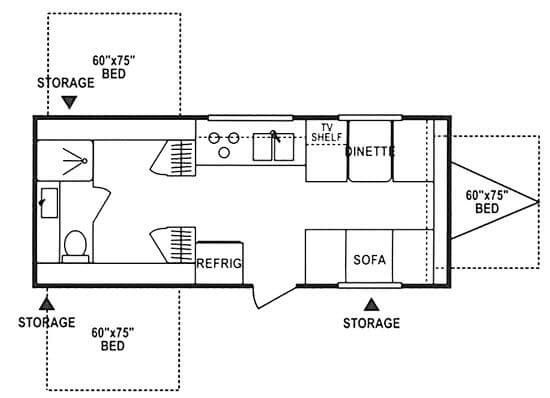 Floorplan - 2007 KZ Coyote 23CT