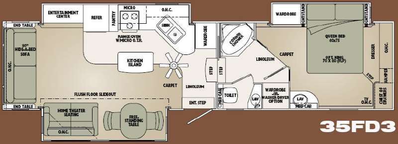 Floorplan - 2008 Carriage Cameo F35FD3