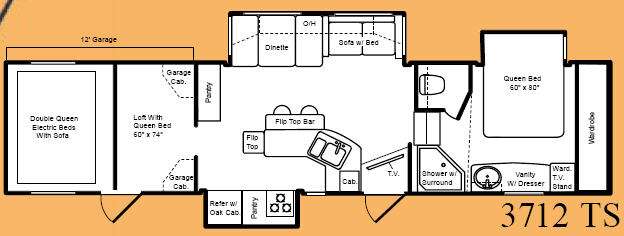 Floorplan - 2008 Keystone RV Raptor 3712TS
