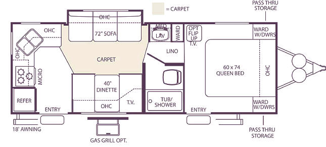 Floorplan - 2009 Forest River RV Wildwood LE 25RKS