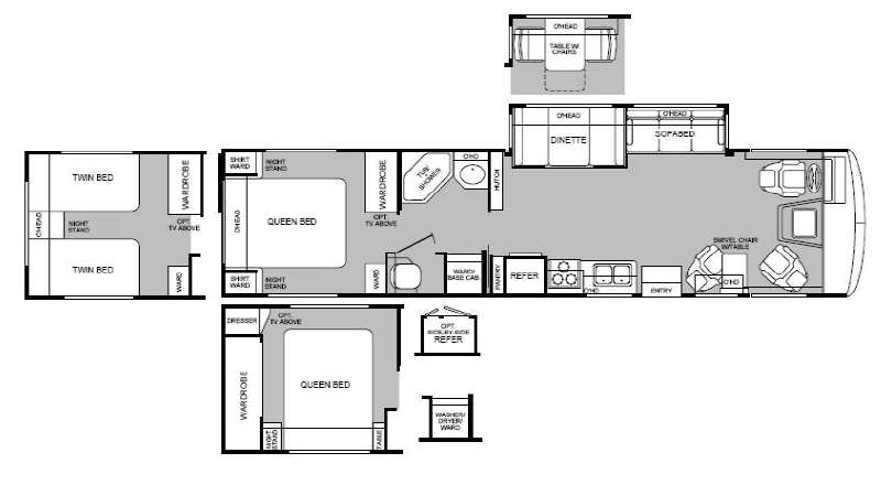 Floorplan - 1999 Fleetwood RV Bounder 36S