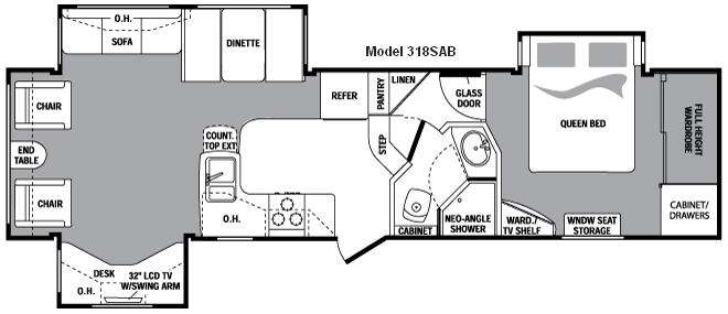 Floorplan - 2009 Keystone RV Cougar 318SAB