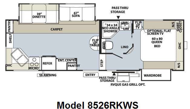 Floorplan - 2009 Forest River RV Flagstaff Classic Super Lite 8526RKWS