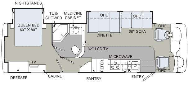 Floorplan - 2009 Holiday Rambler Admiral 33 SDD