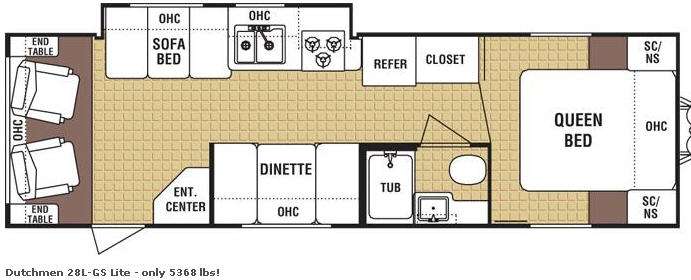 Floorplan - 2009 Dutchmen RV Dutchmen 28L-GS Lite