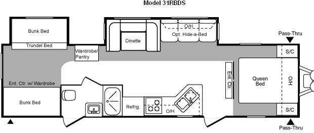 Floorplan - 2010 Keystone RV Hornet 31RBDS