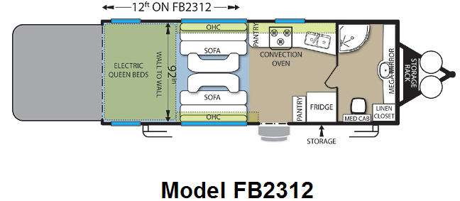 Floorplan - 2009 Forest River RV Stealth Limited Edition FB2312