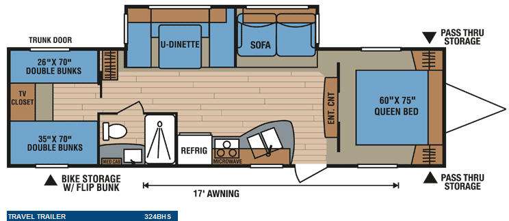 Floorplan - 2010 KZ Spree 324BHS