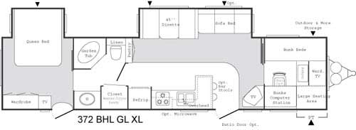 Floorplan - 2003 Keystone RV Springdale XL 372 BHL-GL-XL