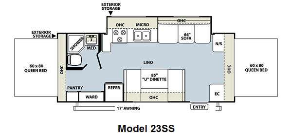 Floorplan - 2011 Forest River RV Rockwood Roo 23SS