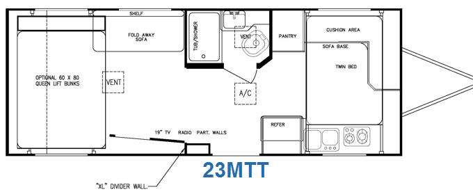 Floorplan - 2011 Gulf Stream RV EnduraMax Sport 23MTT