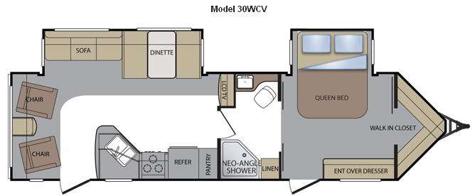 Floorplan - 2011 Keystone RV Cougar X-Lite 30WCV