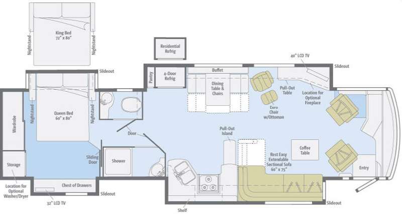 Floorplan - 2011 Winnebago Journey 40U