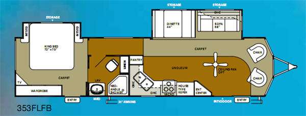 Floorplan - 2011 Forest River RV Wildwood DLX 353FLFB