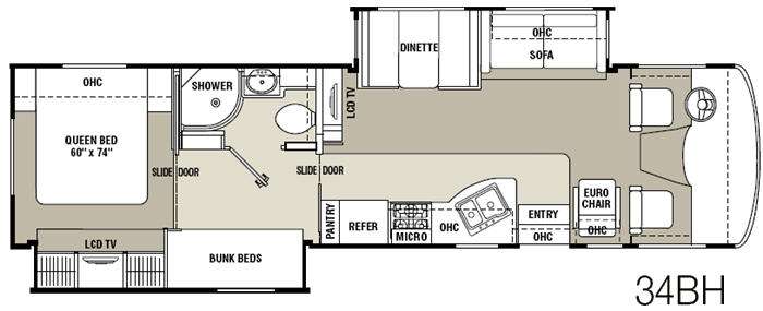 Floorplan - 2012 Coachmen RV Mirada 34BH