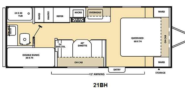 Floorplan - 2012 Coachmen RV Catalina 21BH Lite