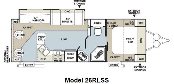 Floorplan - 2012 Forest River RV Flagstaff Super Lite 26RLSS