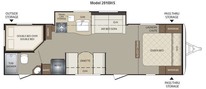 Floorplan - 2012 Keystone RV Bullet 281BHS