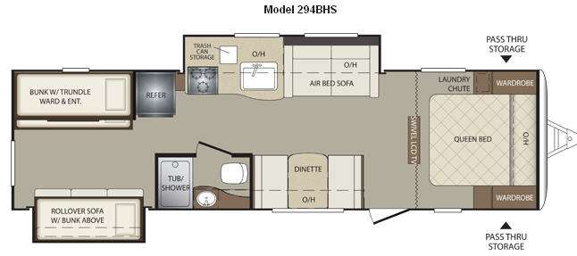 Floorplan - 2012 Keystone RV Bullet 294BHS