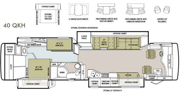 Floorplan - 2012 Tiffin Motorhomes Phaeton 40 QKH