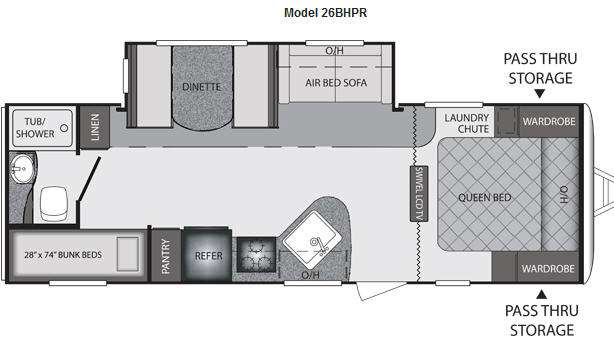 Floorplan - 2012 Keystone RV Premier Ultra Lite 26BHPR