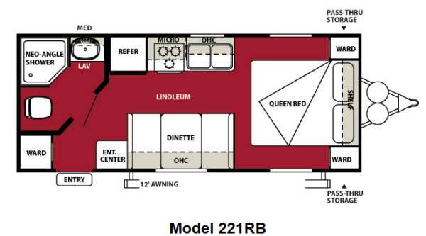 Floorplan - 2013 Forest River RV Wildwood X-Lite 221RBXL
