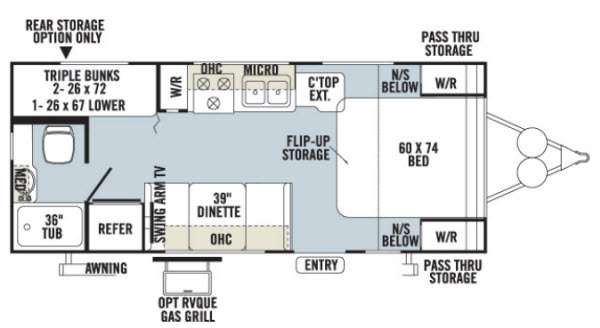 Floorplan - 2013 Forest River RV Rockwood Mini Lite 2306