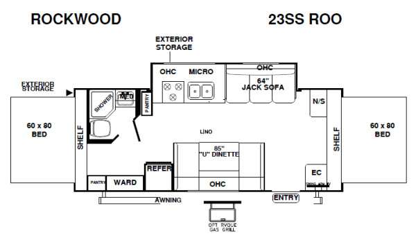 Floorplan - 2013 Forest River RV Rockwood Roo 23SS