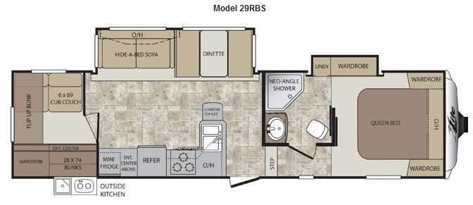 Floorplan - 2013 Keystone RV Cougar X-Lite 29RBS