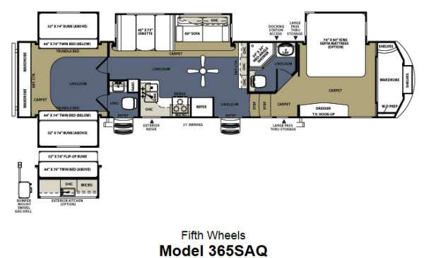 Floorplan - 2013 Forest River RV Sierra 365SAQ