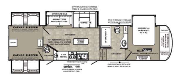 Floorplan - 2013 Forest River RV Wildcat 344QB
