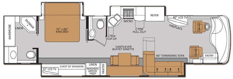 Floorplan - 2013 Thor Motor Coach Tuscany XTE 40EX