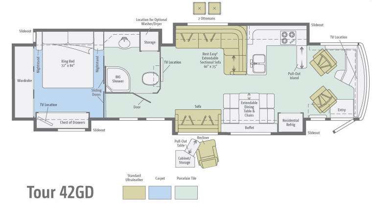 Floorplan - 2013 Winnebago Tour 42GD